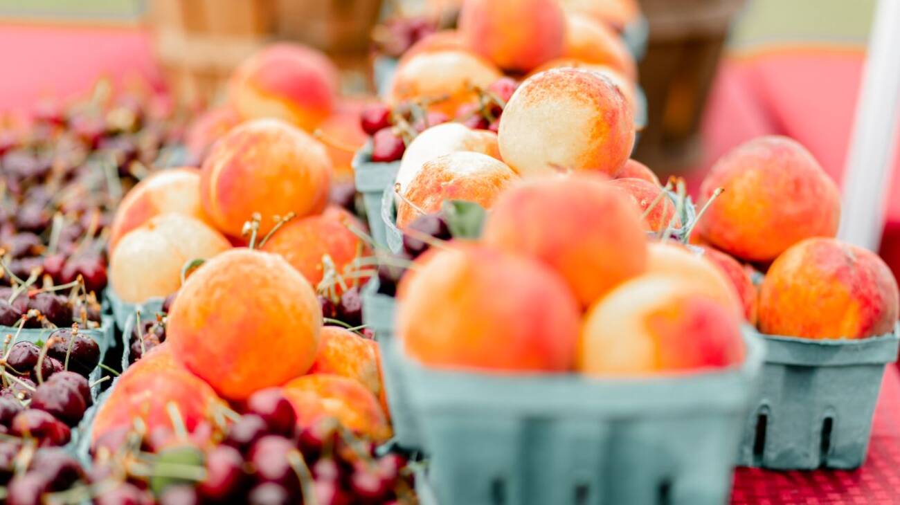 Cartons of farm-fresh fruit.