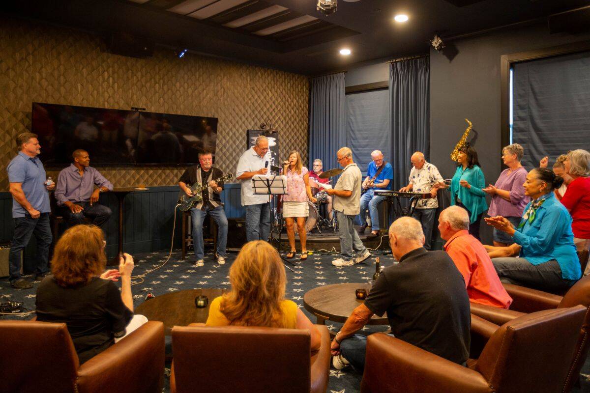 Amblebrook residents enjoying a music night.