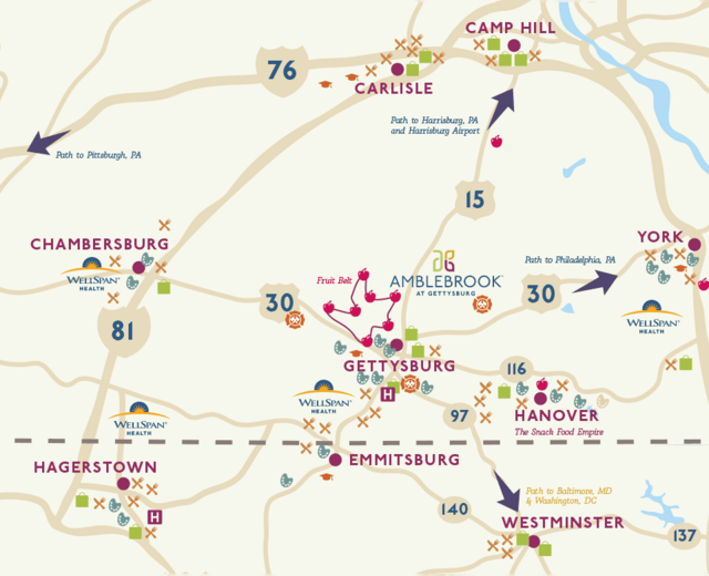 55 and older community in PA Amblebrook Gettysburg