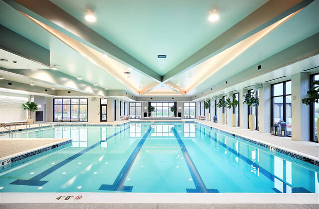 Indoor swimming lanes at the Amblebrook Aquatic Center.
