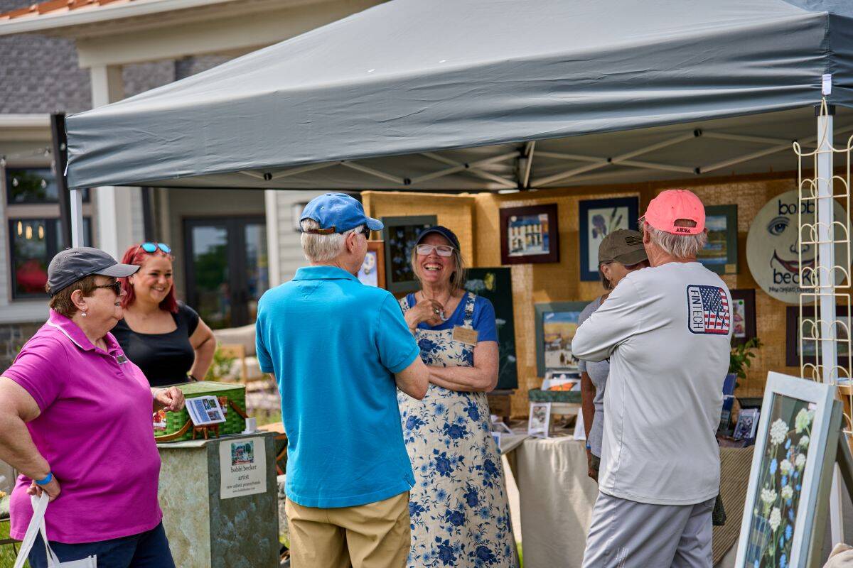 Amblebrook residents at an Amblebrook farmers market.