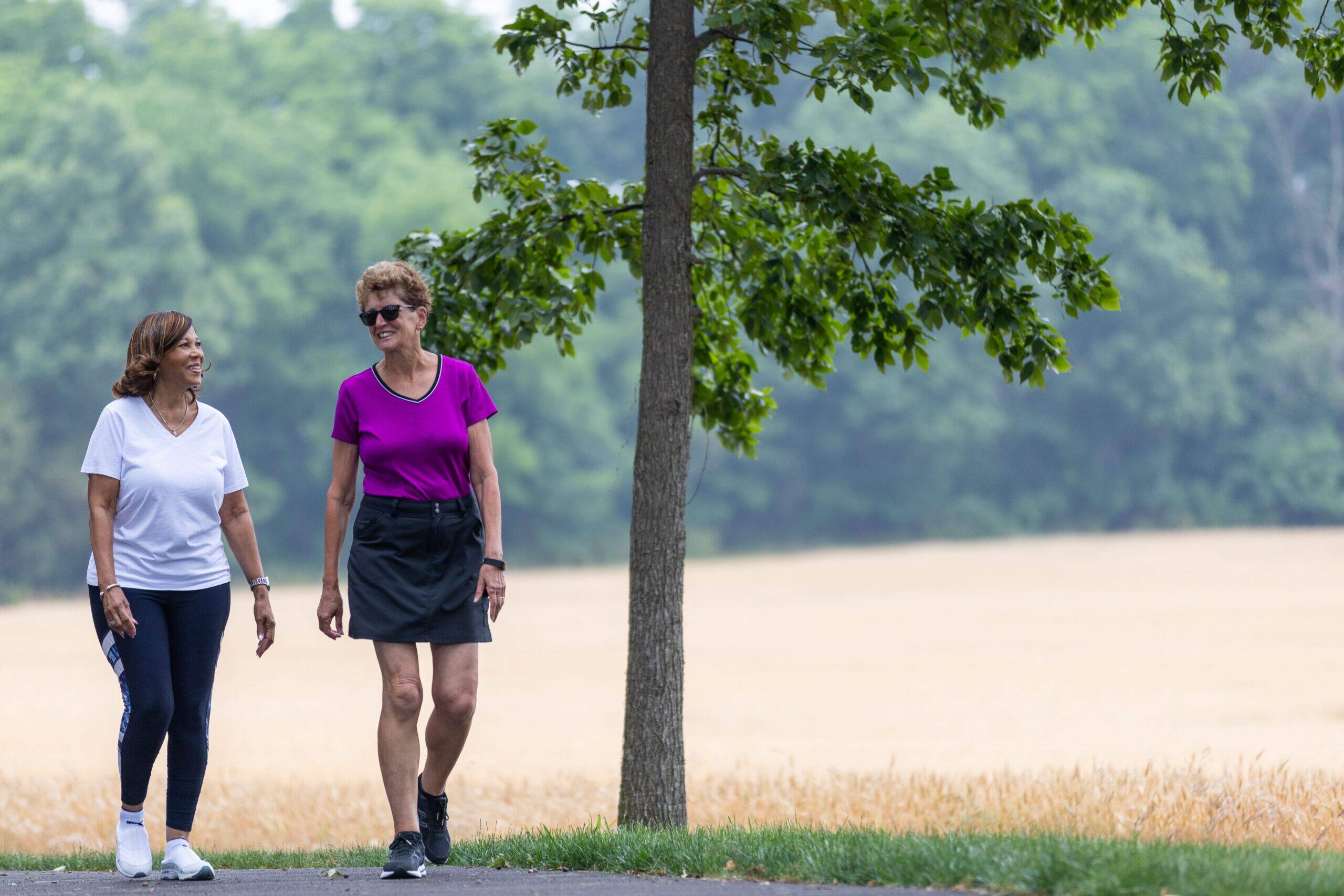 2 women walking the trail at Amblebrook Gettysburg.